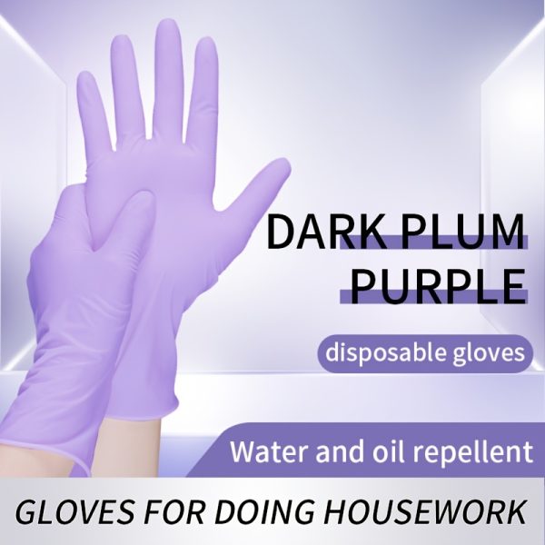 20PCS, Disposable Gloves, Vinyl PVC Gloves, Purple, Ambidextrous, Powder-free, Suitable for Kitchen, Living Room, and Bathroom.